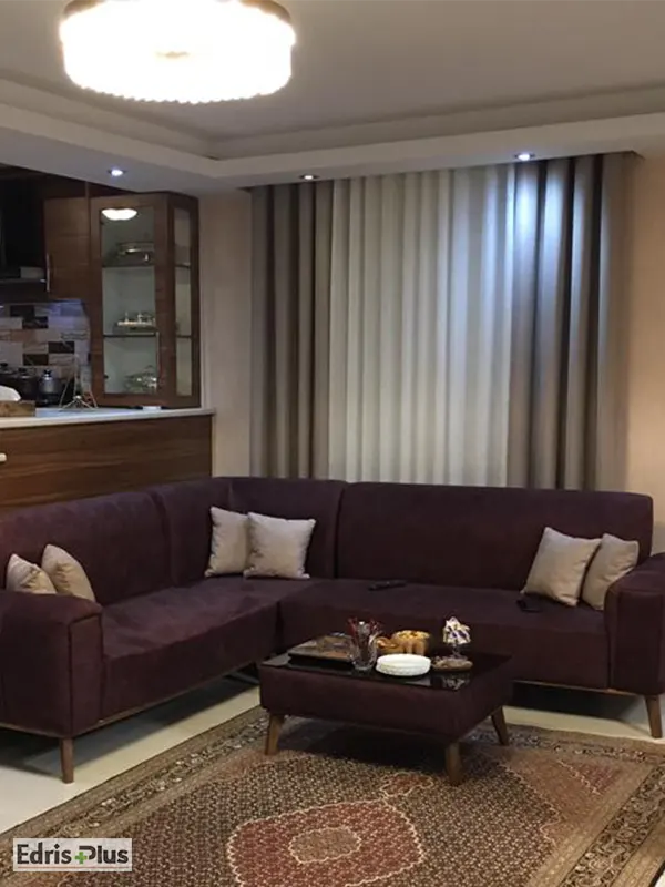 پرده‌ ساده پذیرایی بدون والان
