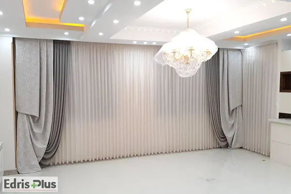 پرده پذیرایی طوسی