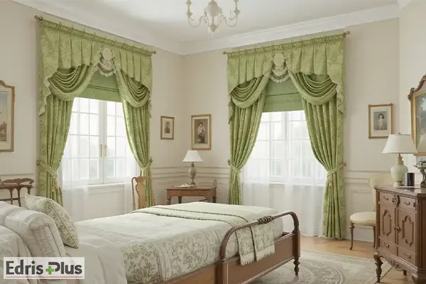 پرده اتاق خواب سبز