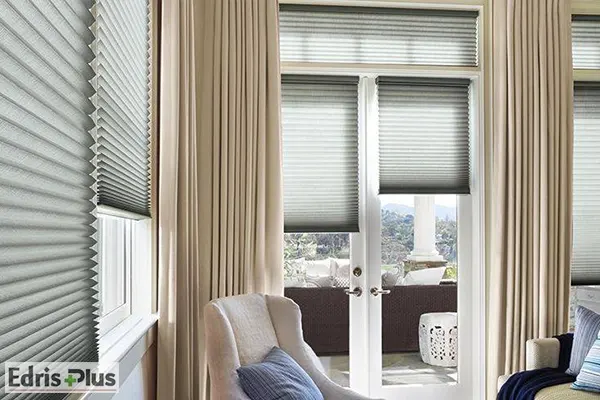 ترکیب پرده شید پلیسه و والان پرده