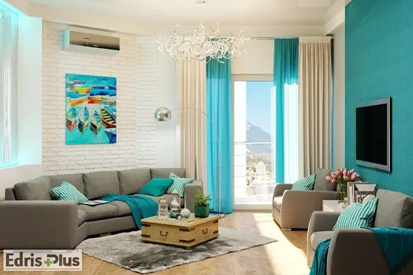 دکوراسیون آبی فیروزه ای و سفید دکوراسیون آبی فیروزه ای و سفید