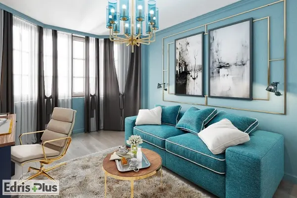 اتاق پذیرایی فیروزه ای اتاق پذیرایی فیروزه ای