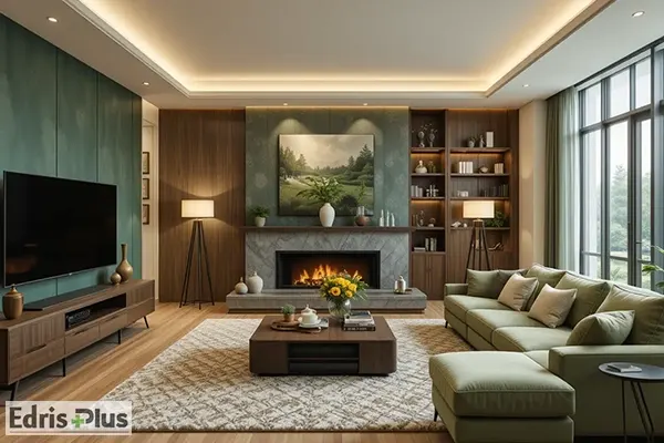 ترکیب چوب و رنگ سبز ترکیب چوب و رنگ سبز