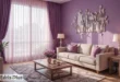 دکوراسیون پذیرایی با رنگ بنفش