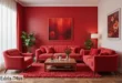 دکوراسیون پذیرایی با رنگ قرمز