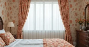 ست پرده با کاغذ دیواری
