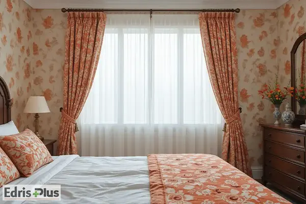 ست پرده با کاغذ دیواری