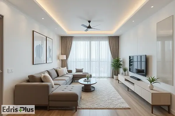 چیدمان پذیرایی مستطیل