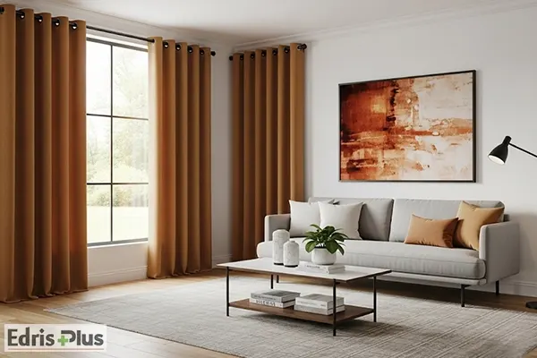 پرده رنگ کاراملی پرده رنگ کاراملی