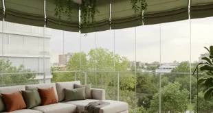پرده برای بالکن شیشه ای