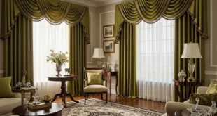 پرده با رنگ زیتونی