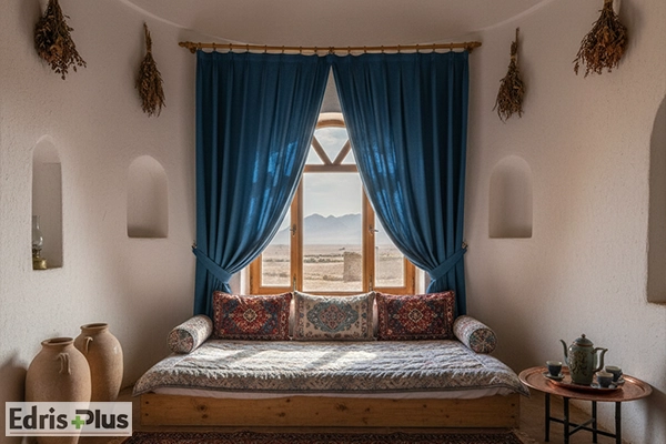 پرده پلیسه کتان