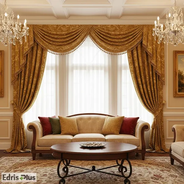 پرده پذیرایی طلایی