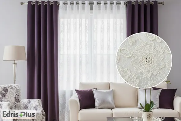 تور خامه دوزی گل برجسته