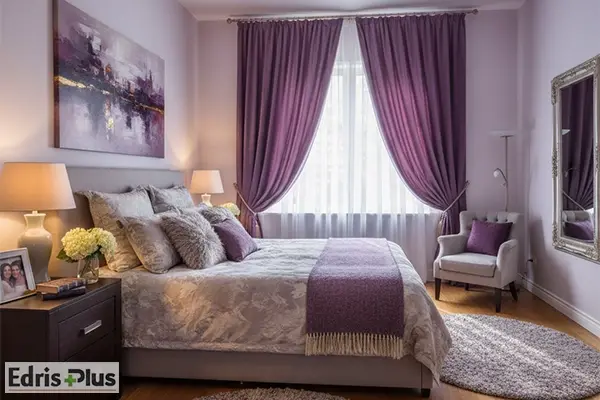 پرده بنفش برای اتاق خواب پرده بنفش برای اتاق خواب