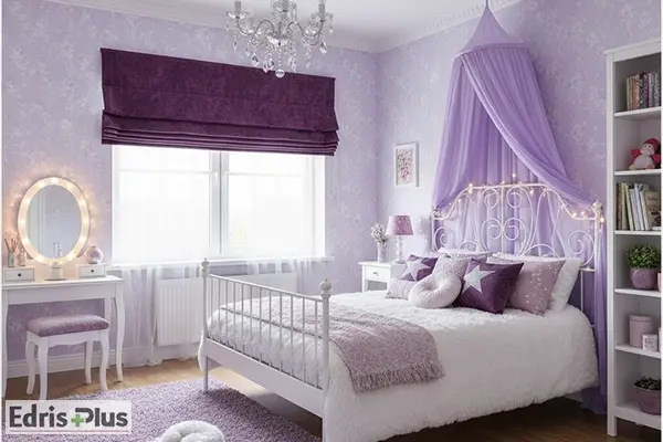 پرده اتاق خواب دخترانه بنفش پرده اتاق خواب دخترانه بنفش