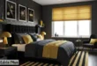 دکوراسیون اتاق خواب زرد و مشکی