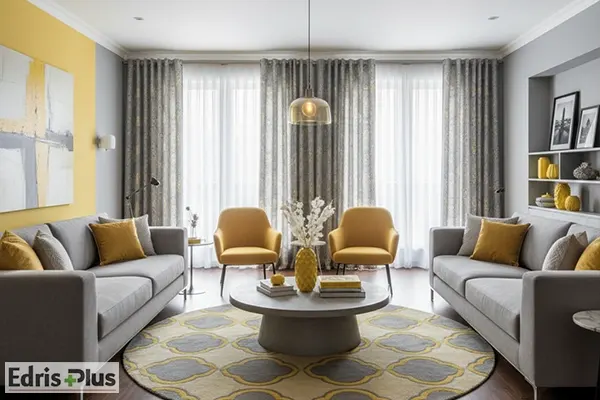 دکوراسیون زرد و طوسی دکوراسیون زرد و طوسی