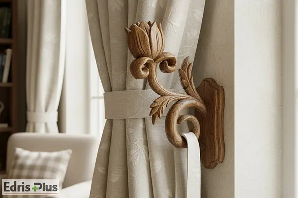 گل میخ پرده چوبی