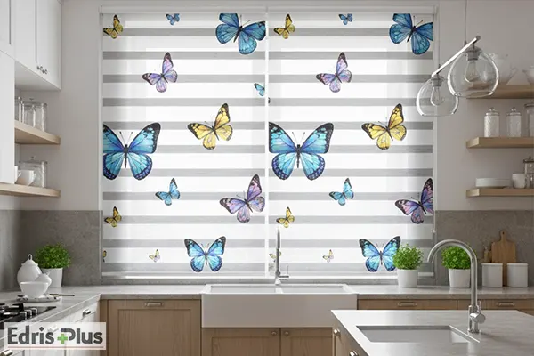 پرده آشپزخانه زبرا