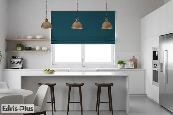 پرده رومن فیروزه ای دگرگون کننده پرده رومن فیروزه ای دگرگون کننده