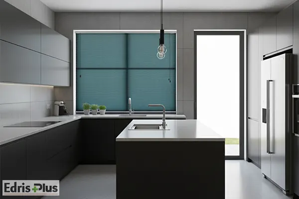 پرده آشپزخانه شید پلیسه پرده آشپزخانه شید پلیسه