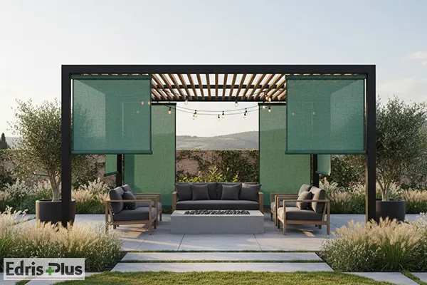 پرده شید رول برای آلاچیق