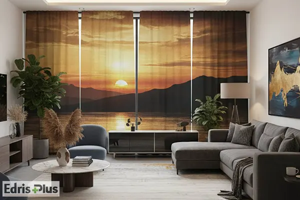 پرده با طرح منظره پرده با طرح منظره