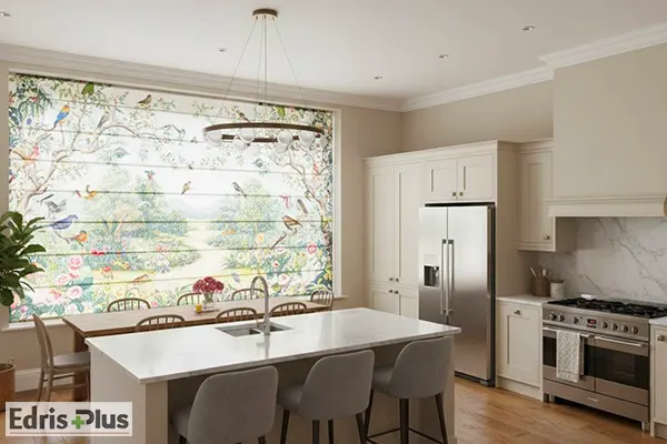 پرده آشپزخانه طرح گل و مرغ پرده آشپزخانه طرح گل و مرغ