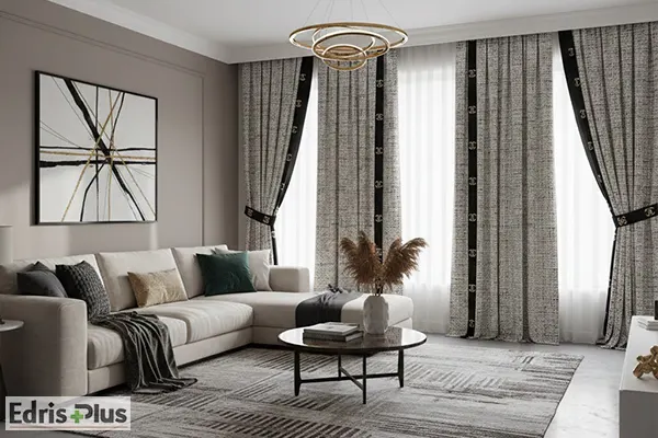 پرده پذیرایی طوسی