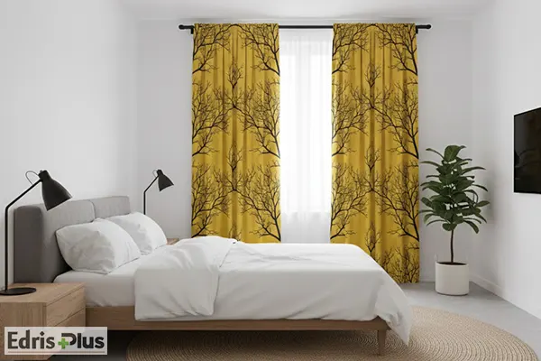 والان پرده با طرح درخت