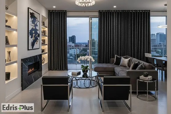 پرده پانچ لمه مشکی