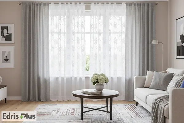 پرده با پارچه راشل گلدار