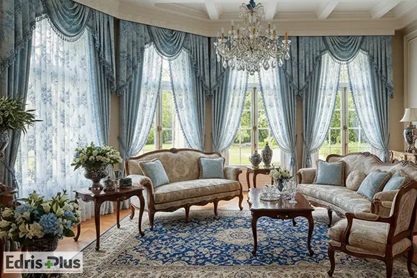 پرده کلاسیک راشل گلدار