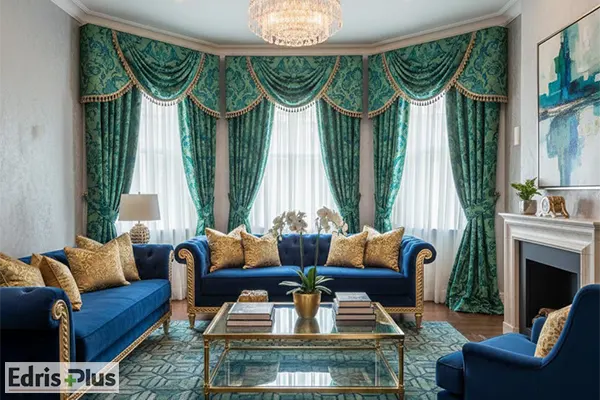 پرده سلطنتی سبز یشمی