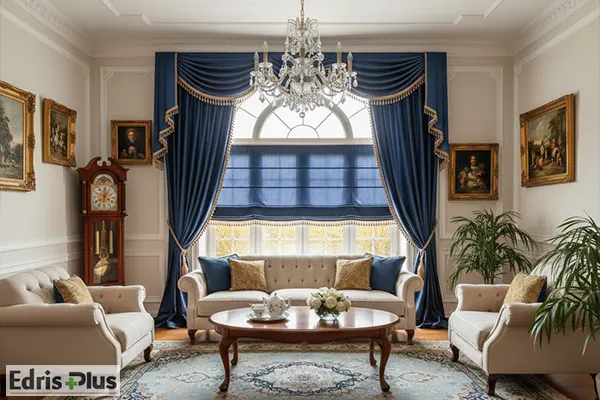 پرده ساتن رومن با والان