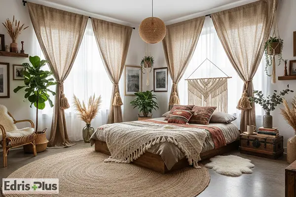 پرده با پارچه کنفی