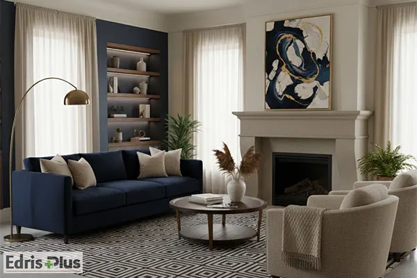 ترکیب سرمه‌ای و کرم یا بژ در خانه