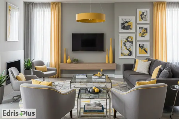طوسی و زرد در دکوراسیون خانه