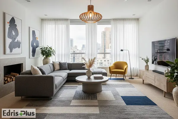 اتاق پذیرایی با فرش و موکت