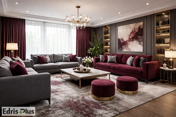 اتاق پذیرایی لوکس با فرش و موکت