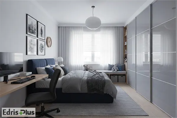 دکوراسیون اتاق خواب ساده و شیک پسرانه