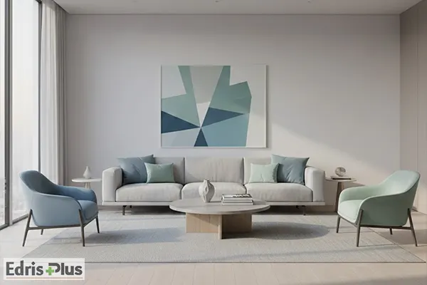 رنگ سرد برای اتاق پذیرایی