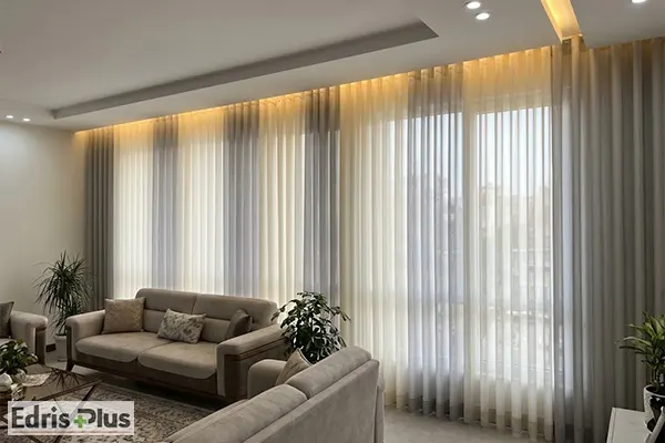 نصب پرده ورتیکال پشت کناف نصب پرده ورتیکال پشت کناف
