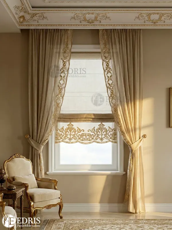 پرده رومن برای اتاق خواب کلاسیک پرده رومن برای اتاق خواب کلاسیک