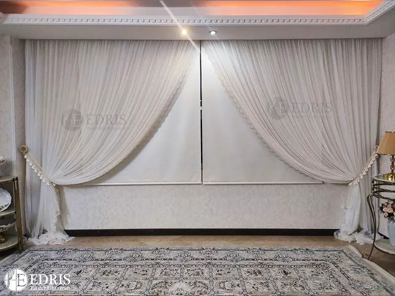 پرده شید رول با والان حریر پرده شید رول با والان حریر