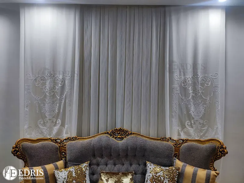 مدل پرده پذیرایی کلاسیک سفید مدل پرده پذیرایی کلاسیک سفید