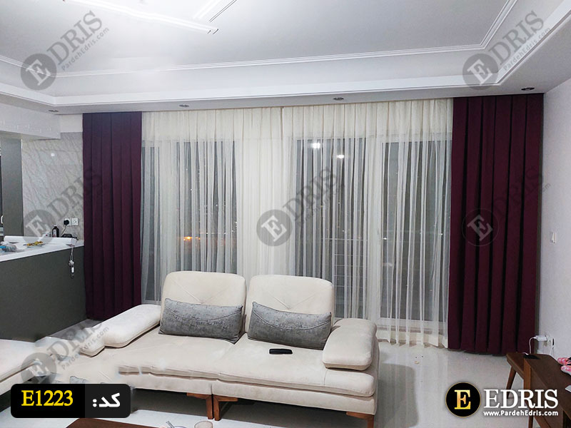 پرده پذیرایی حریر و مخمل پلیسه