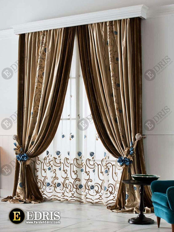 مدل پرده دکور دو رنگ