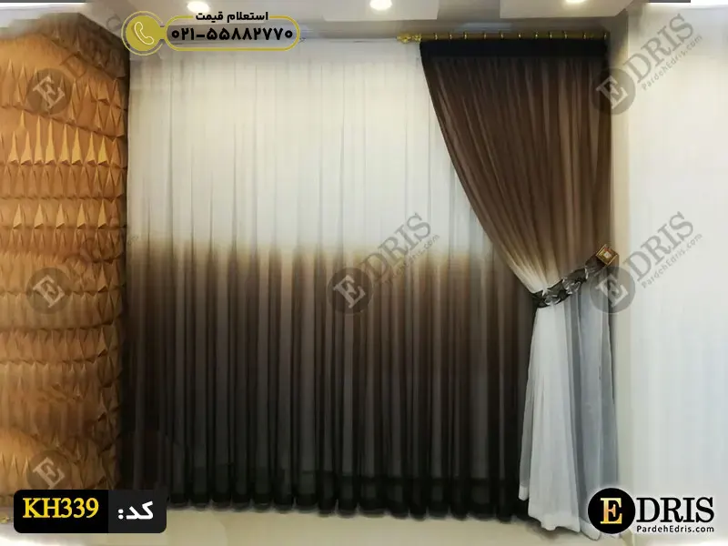 پرده اتاق خواب مدل حریر دو رنگ